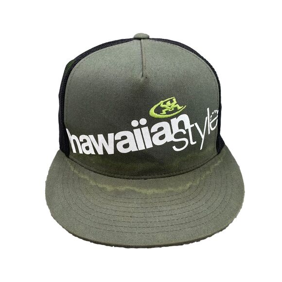 HAWAIIAN STYLE The Classics Hat Cap Snapback Black Trucker HI Flag Print Islands - Picture 2 of 9